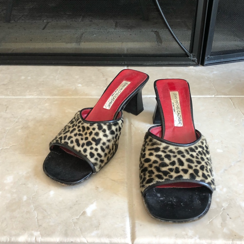 Vintage Jean-Michel Cazabat leopard mules
